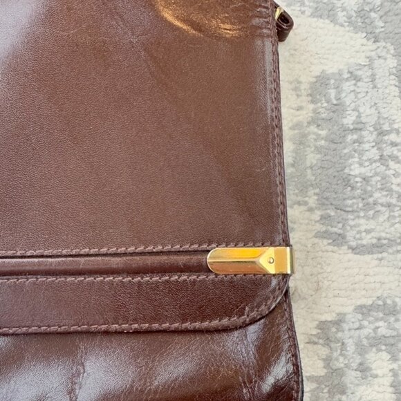 1970s Vintage Mimo Sacs Chocolate Brown Leather Bag - Picture 3 of 12